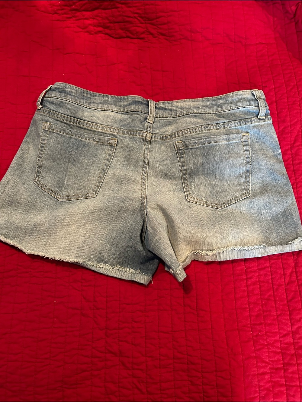 Mossimo Supply Co. Light Blue Distressed Rolled Hem Denim Shorts - Picture 4 of 4